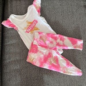 Pink Velvet 2 Pc Girl Pants Set